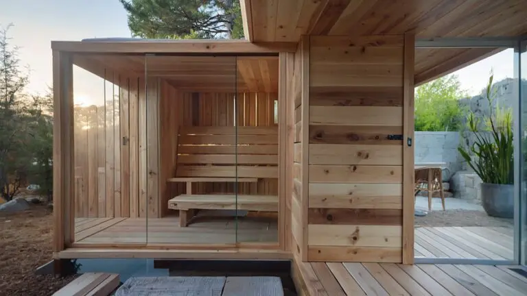 Custom Made Finnish Sauna Room next to pool