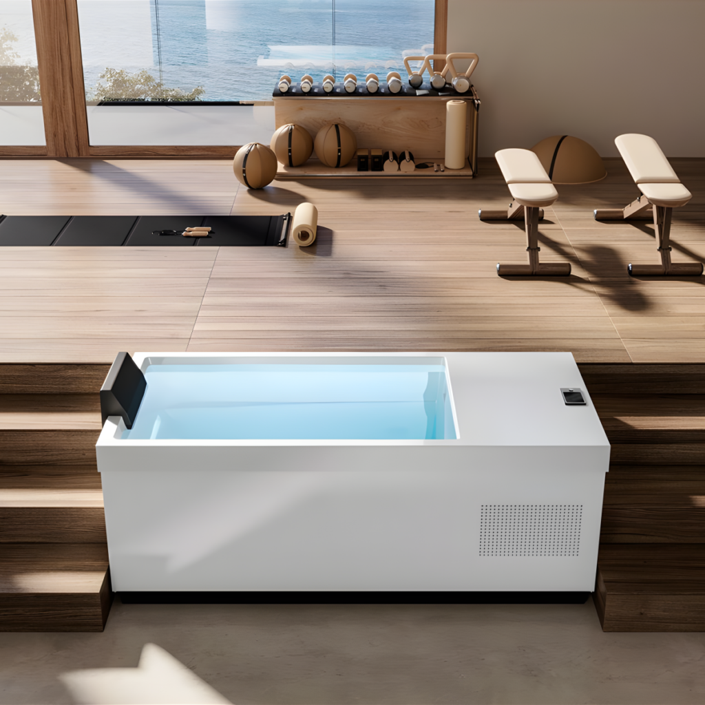All-in-one White Ice Bath in gym studio
