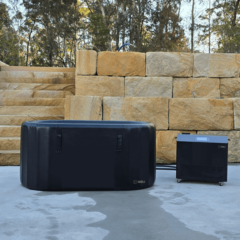 Inflatable Ice bath and chiller with rock wall