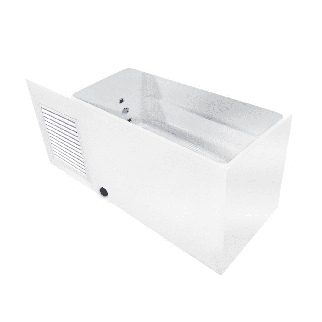 All-in-one white ice bath side view