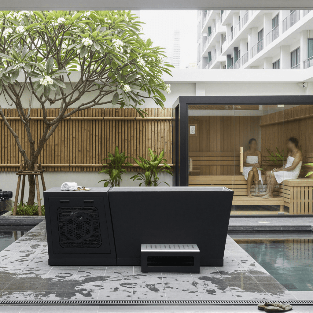 All-in-one Black Steel Ice Bath | Stainless Steel