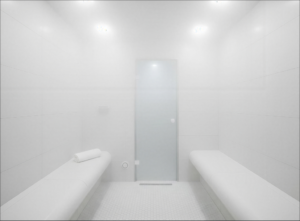 All White Tiled Wet Steam Sauna