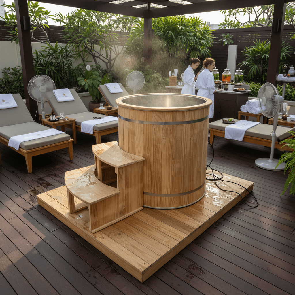 Wood Plunge Ice Bath | Spruce & Stainless Steel