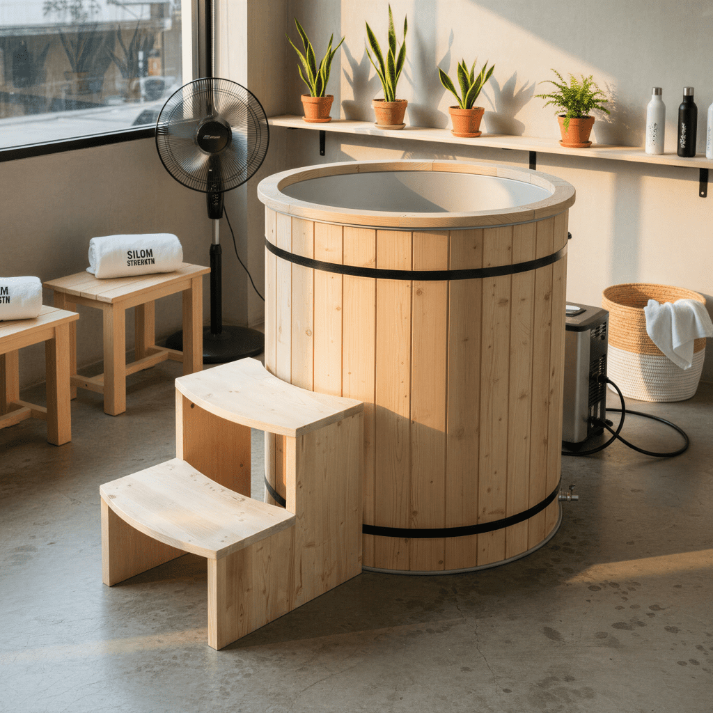 Wood Plunge Ice Bath | Thermo Pine & Stainless Steel