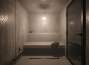 Wet Steam Sauna with concrete walls