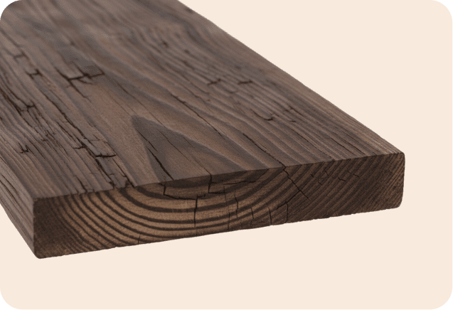 Shou Sugi Ban light burnt wood sample